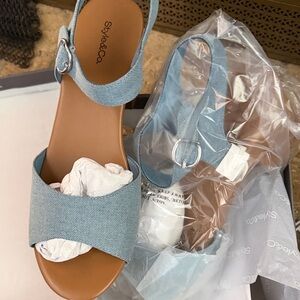 Style & Co. Light Blue Slingback Sandals
